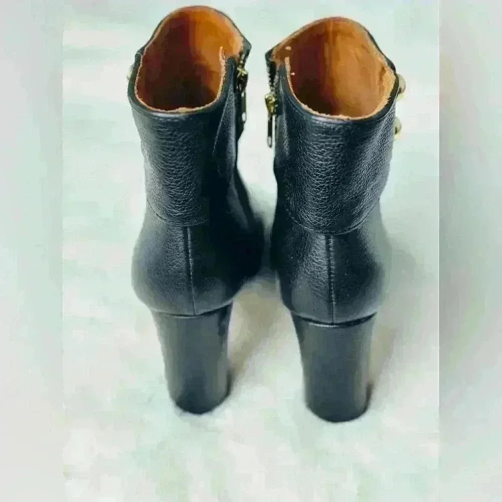 Kate Spade New York Bridgette Black Leather Heeled Ankle Booties Size 9M